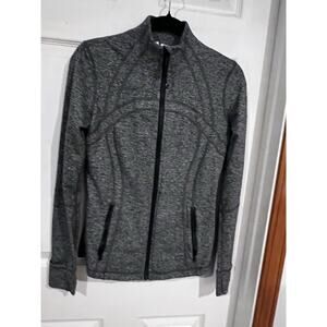 Lululemon Define Jacket Gray Full Zip Thumbholes Athletic Yoga Running Womens 10
